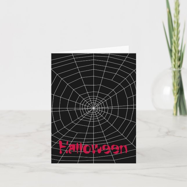 spindelnät på svart kort (Framsida)