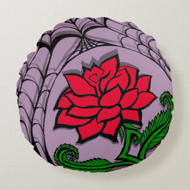 Spindelnät Ro Pastel Goth Quote Rund Kudde (Framsidan)