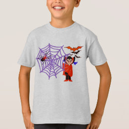 Spindelnät roligt Kids Halloween Dracula T Shirt
