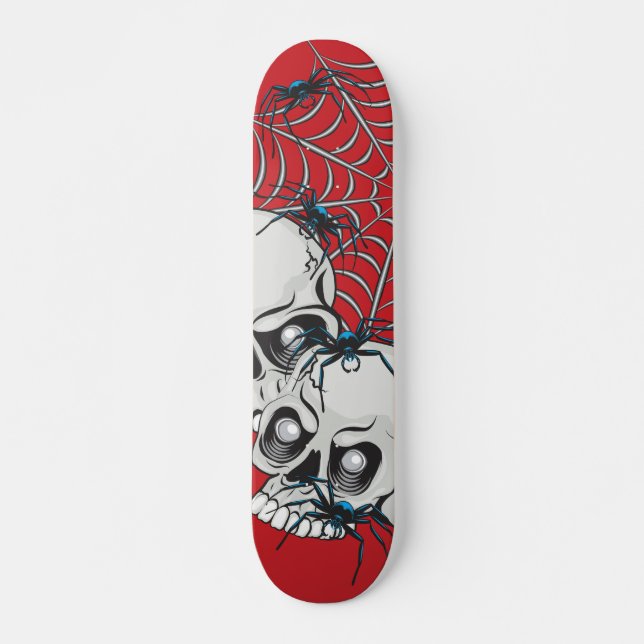 Spindelnät Skull Mini Skateboard Bräda 18,5 Cm (Framsida)