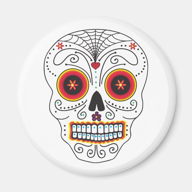 Spindelnät Sugar Skull Magnet (Framsidan)