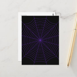 Spindelnät svart lila Halloween-mönster Vykort