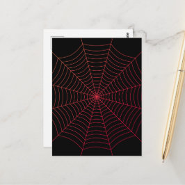 Spindelnät svart röd Halloween mönster Vykort