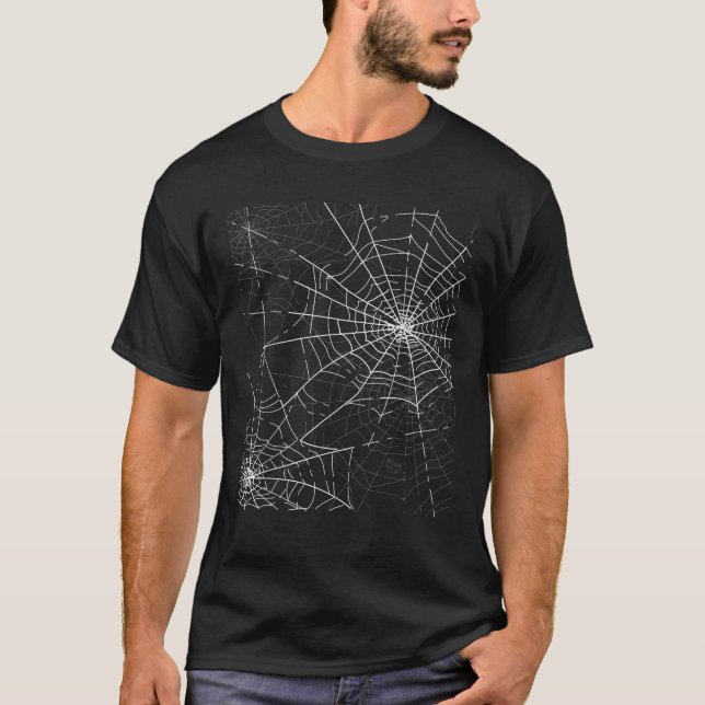 Spindelnät TShirt Halloween Cobweb Costume Shirt T (Framsida)