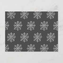 Spindelnät vykort (Mörk Grått & vit)