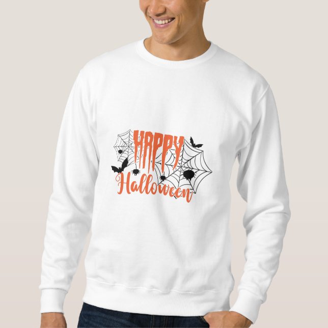 Spindelnäten happy halloween lång ärmad tröja (Framsida)