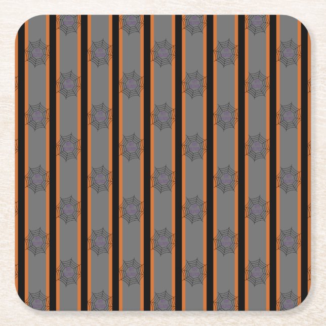 Spindelnäten roligt och Finare Halloween Underlägg Papper Kvadrat (Framsidan)