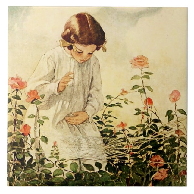 Spindelnätet av Jessie Willcox Smith Kakelplatta (Framsidan)