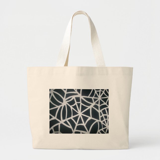 Spindelnätet Bold Black & White Geometric Mönster Jumbo Tygkasse (Framsidan)