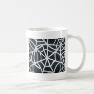 Spindelnätet Bold Black & White Geometric Mönster Kaffemugg