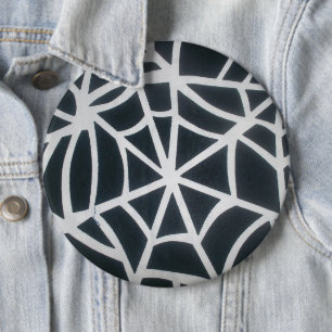 Spindelnätet Bold Black & White Geometric Mönster Knapp