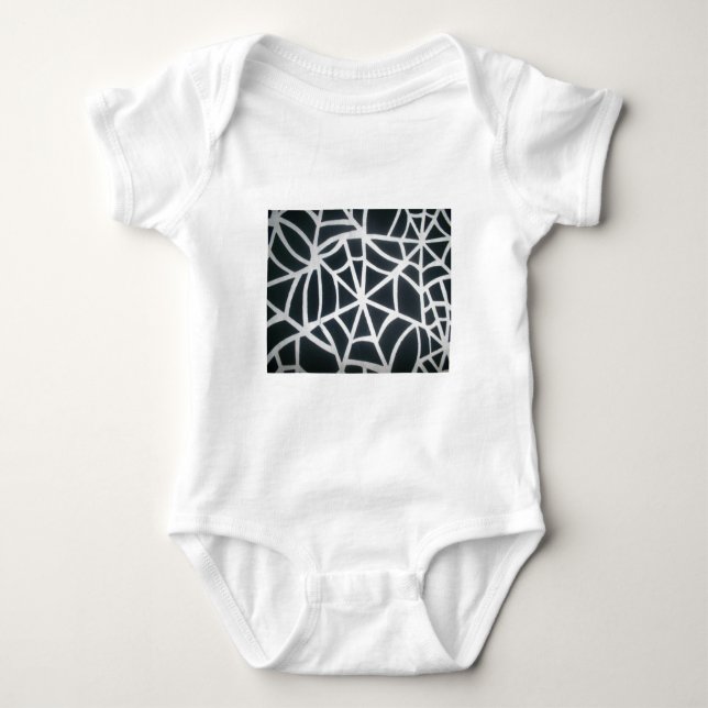 Spindelnätet Bold Black & White Geometric Mönster Tee (Framsida)