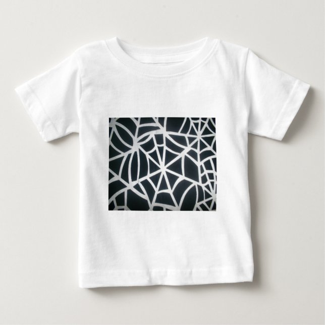 Spindelnätet Bold Black & White Geometric Mönster Tee Shirt (Framsida)