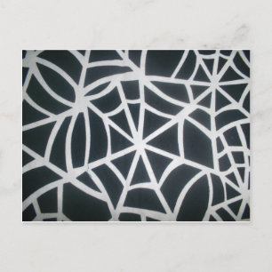 Spindelnätet Bold Black & White Geometric Mönster Vykort