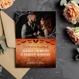 Spindelnätet Fladdermus Goth Foto Spara datum Spara Datumet