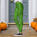 Spindelnätet Halloween Grönt och Black Leggings<br><div class="desc">Anpassa om du vill ändra grönten till valfritt färg.</div>