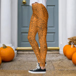 Spindelnätet Halloween Orange och Black Leggings<br><div class="desc">Anpassa om du vill ändra orangen till valfritt färg.</div>