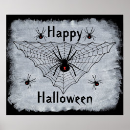 Spindelnätet Happy halloween Black Widow Poster