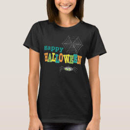 Spindelnätet Happy halloween färglöst T Shirt