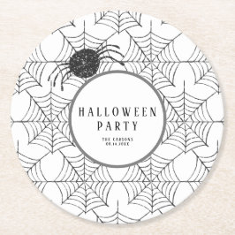 Spindelnätet Modern Halloween Tableware Black Whit Underlägg Papper Rund
