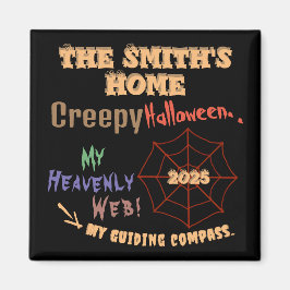 Spindelnätet personlig Creepy Colorful Halloween Magnet