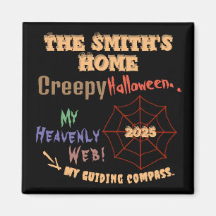 Spindelnätet personlig Creepy Colorful Halloween Magnet