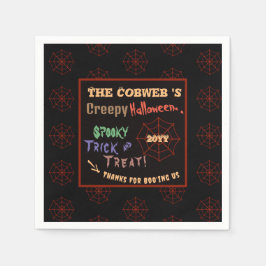 Spindelnätet personlig Creepy Colorful Halloween Pappersservett