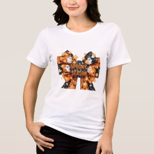 Spindelnätet Spooky Season Halloween Bow Spöken Fl T Shirt