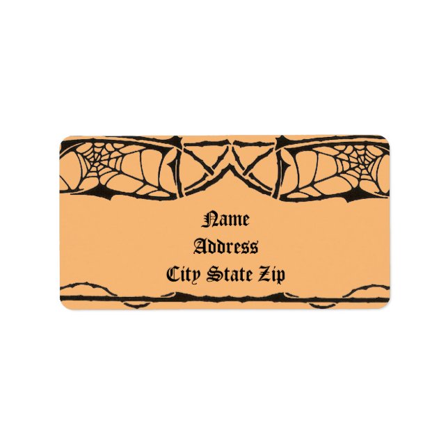 Spindelnätets etikett adressetikett (Framsidan)