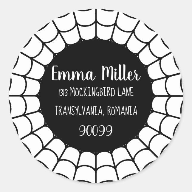 Spindelnätets gruppinbjudningar runt klistermärke (Framsida)