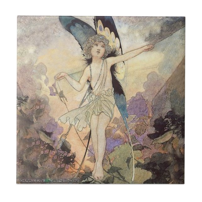 “Spindelnätets magi” Sagoillustration av Charles R Kakelplatta (Framsidan)