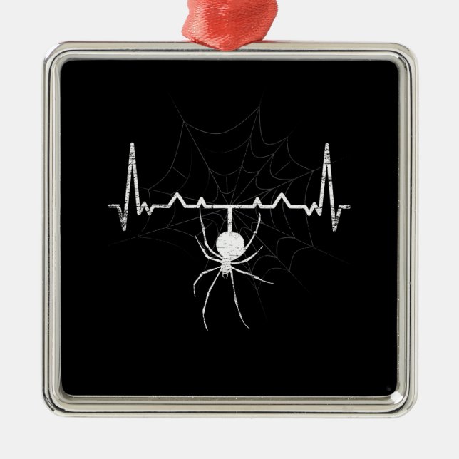 Spindelnätets pulsslag Cobweb Spider Gift Julgransprydnad Metall (Framsidan)