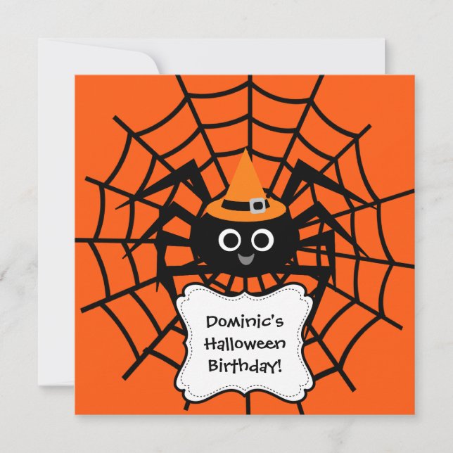Spindelnäthalloween festinbjudan inbjudningar (Framsida)