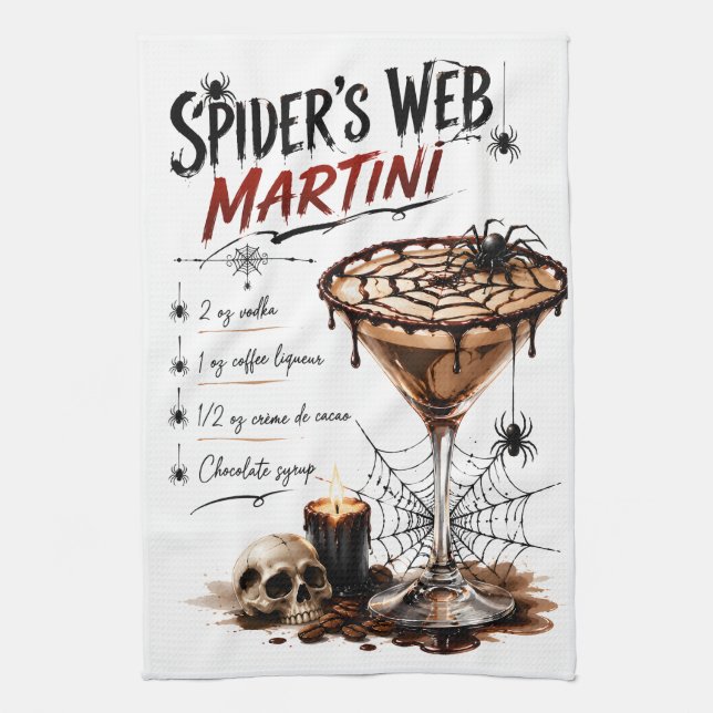 Spindelnäts Martini-recept Kökshandduk (Vertikal)
