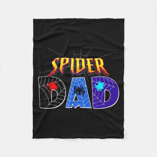 Spindelpappa design Fars dag Matchande familj Fleecefilt (Framsidan)
