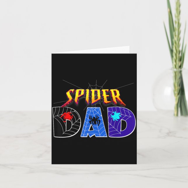 Spindelpappa design Fars dag Matchande familj Kort (Framsida)