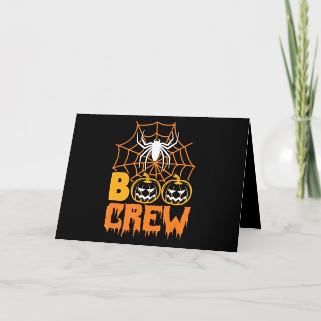 Spindelpresent | Boo Pumpkin Halloween Spindel Boo Kort (Framsida)