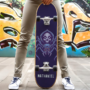 Spindelskalle Personligt Namn Mini Skateboard Bräda 18,5 Cm