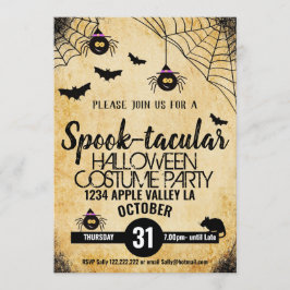 spindelspoky halloween fest-saokulär inbjudningar