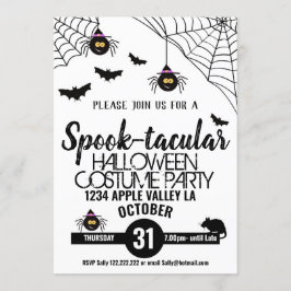 spindelspoky halloween fest-saokulär inbjudningar