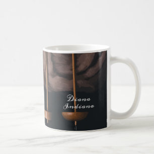 Spindlar för ull och släpp kaffemugg