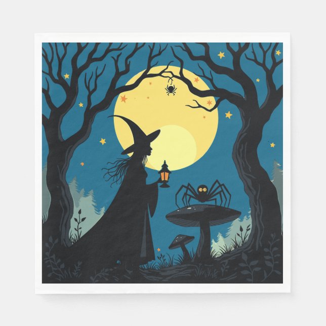 Spindlar, Giftsvampar och Häxor Pappersservett (Framsidan)