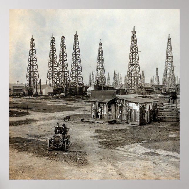 Spindletop Oil fält - Texas 1902 Poster (Framsidan)