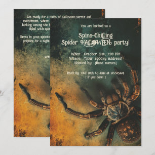 🕷️ Spine-Chilling Spider Halloween fest Inbjudningar