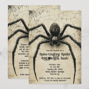 🕷️ Spinklämmande spindelspets HALLOWEEN Bash Inbjudningar