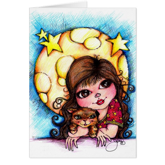 Spinnande-Fectmånen Hälsningskort (Framsidan)