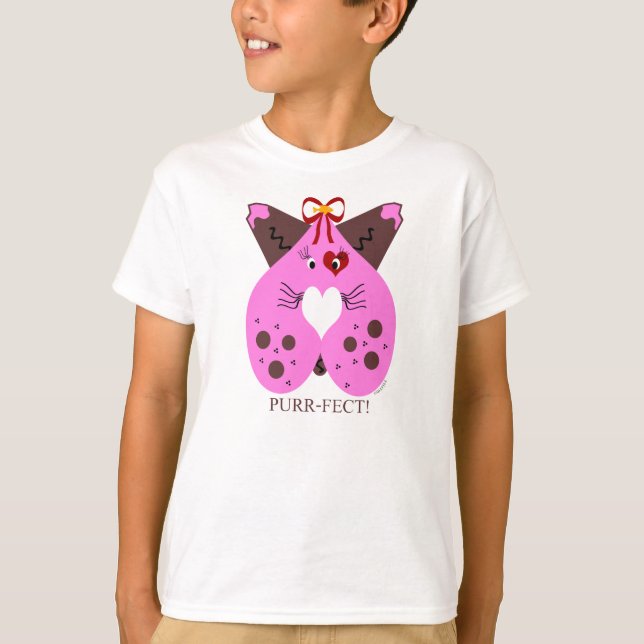 Spinnande-Fectvalentinkattunge T-shirt (Framsida)