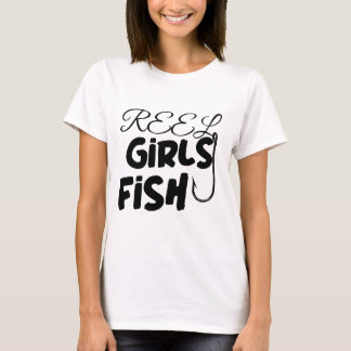 Spinnande tjejer fiskar t shirt