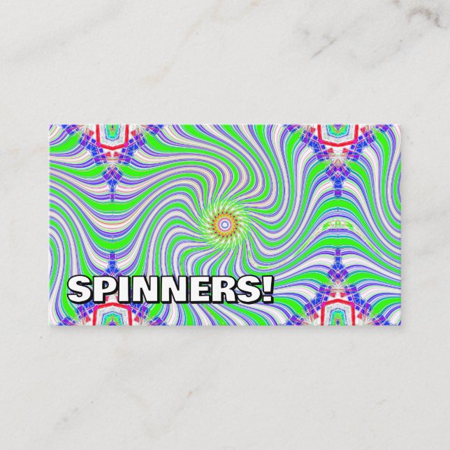 SPINNERS! (du kan ändra ord) Visitkort (Framsida)