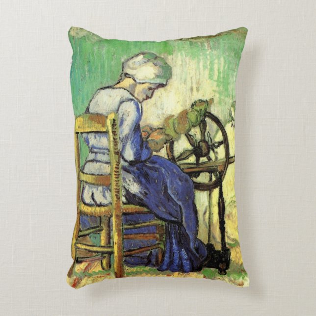 Spinnerskan av Vincent van Gogh Prydnadskudde (Framsidan(Vertikal))